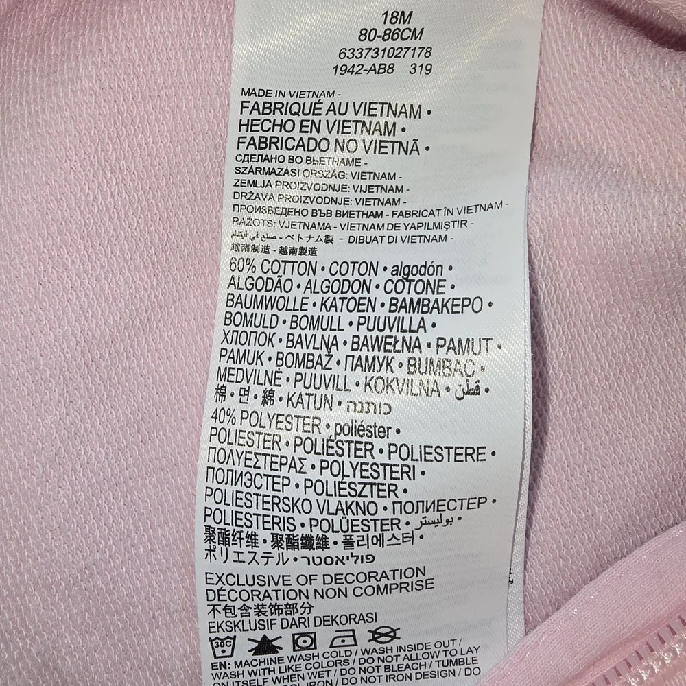 Levi's Baby Pink 18M One Piece Sweatsuit Soft Cotton Blend Onesie Sweet Feminine